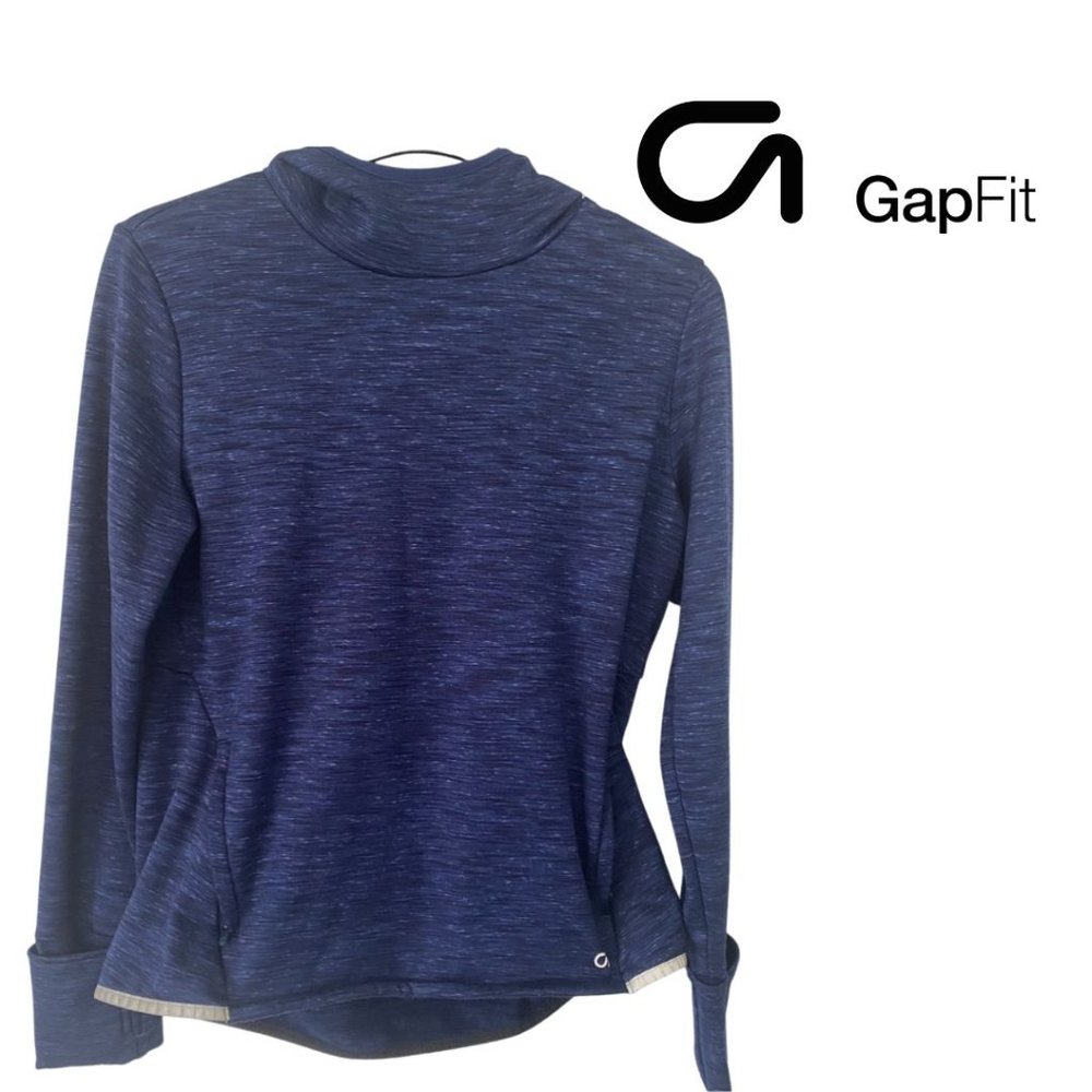 Gap Fit Starry Night Blue Spacedye Pullover Hoodie Size L /Reflective Hem - Picture 12 of 12